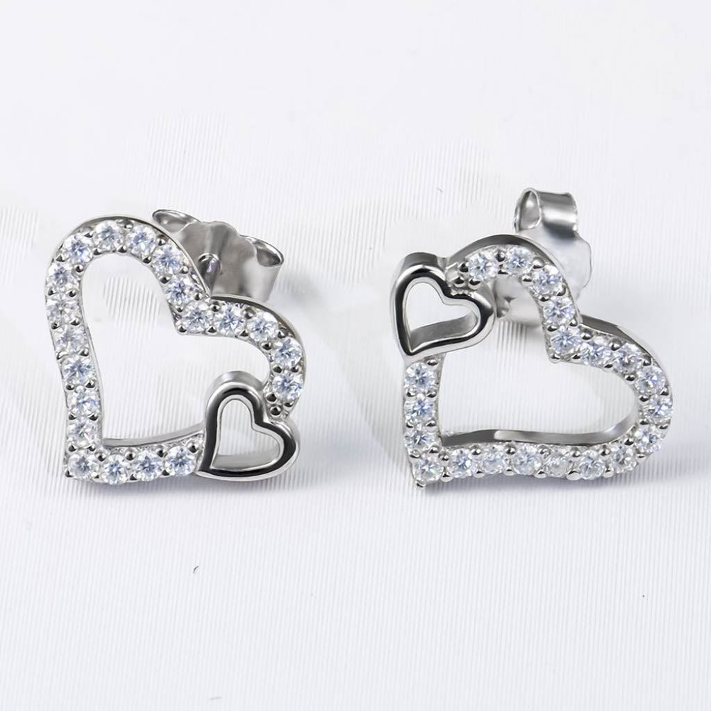 PREMIUM ICED HEART EARRINGS
