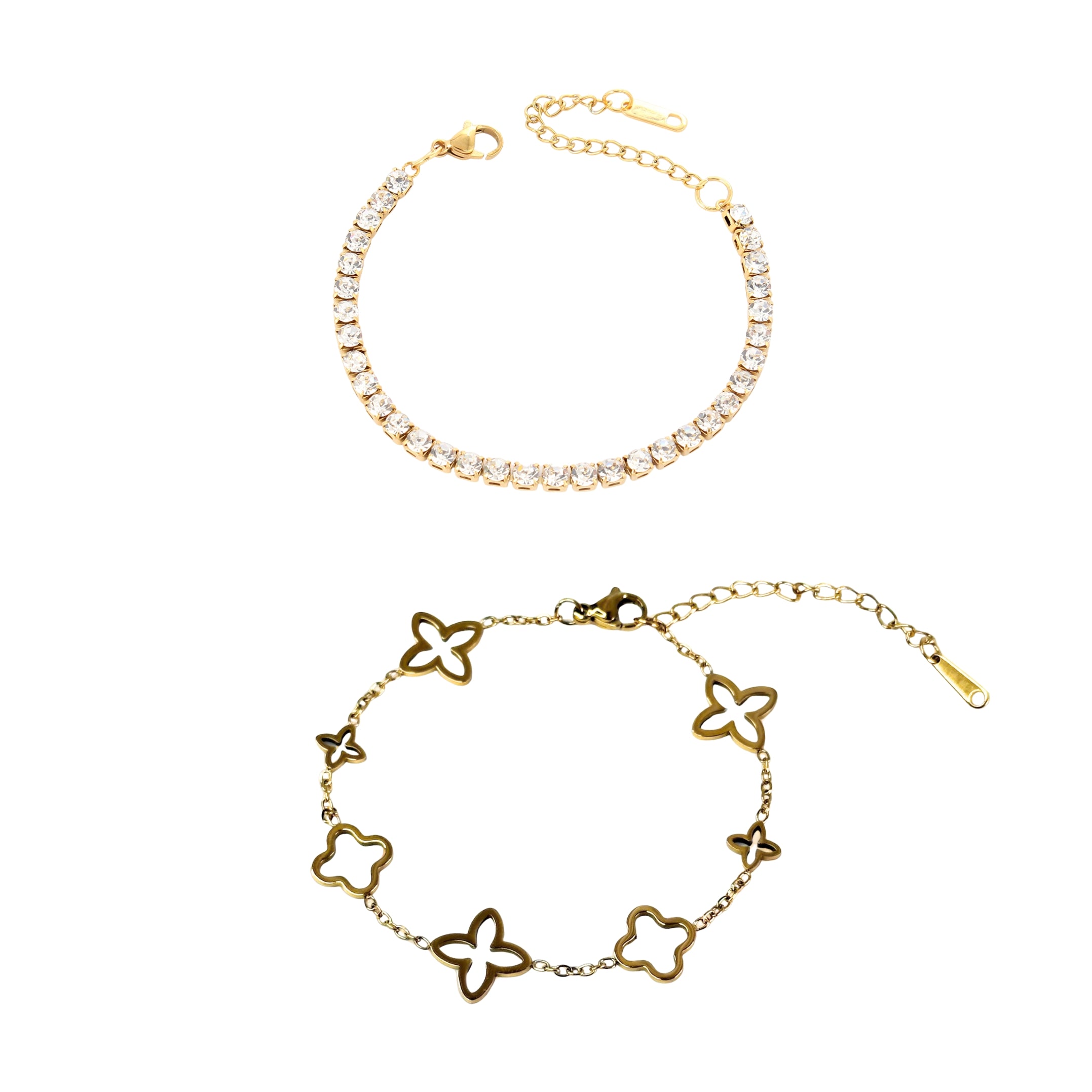 Комплект CHÉRI Iced Prestige Duo – водоустойчиви бижута с 18K позлата и доживотна гаранция.