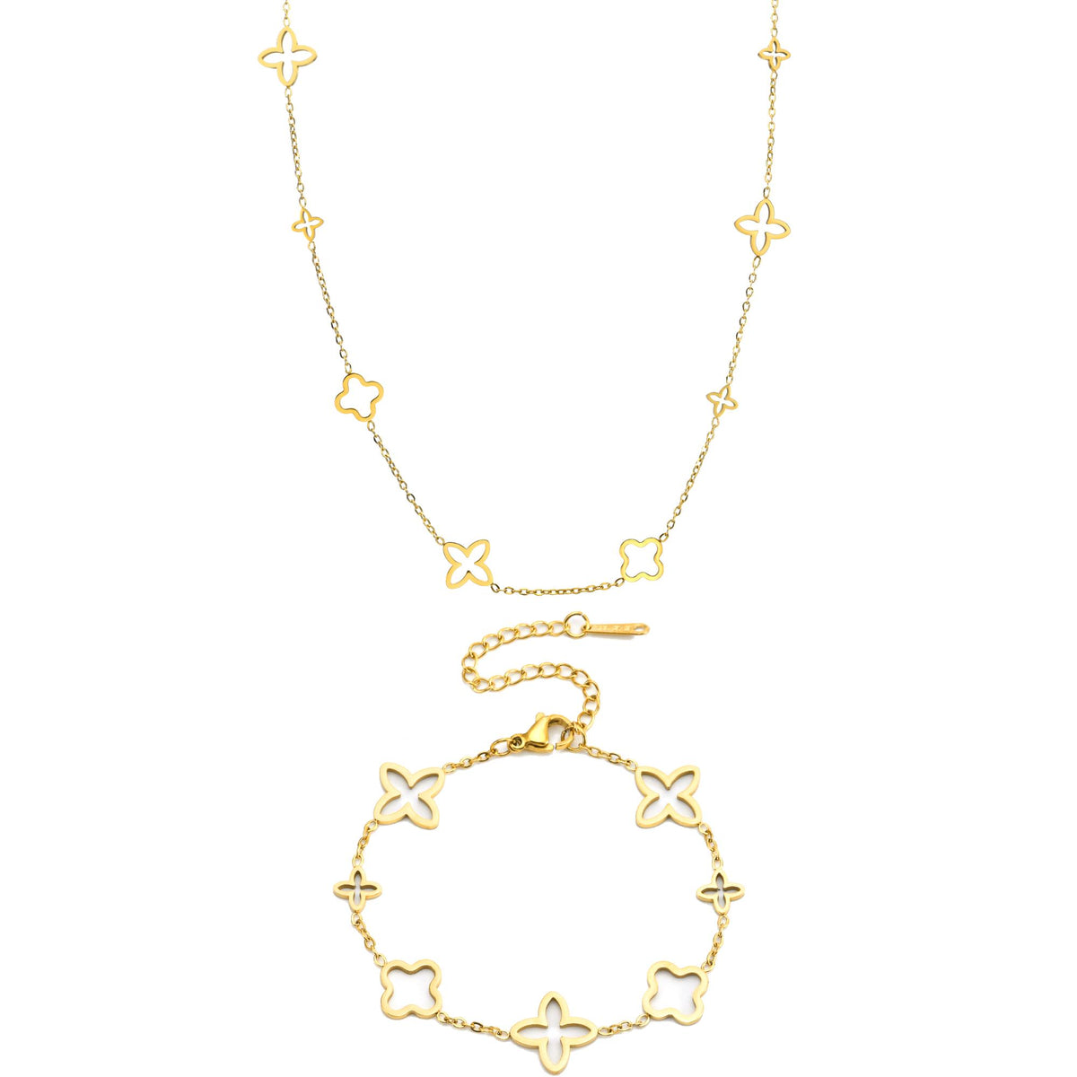 CHÉRI Prestige Duo – водоустойчив комплект от неръждаема стомана с 18K позлата, не избледнява и е с доживотна гаранция.